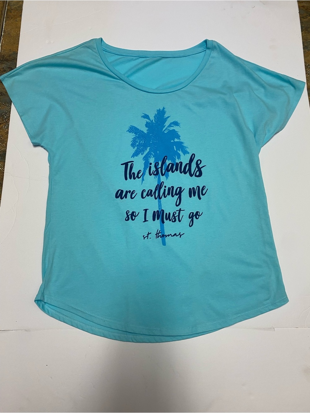 Girls' Aqua Blue 'The Islands Are Calling Me' Graphic Tee